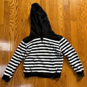 Kid’s Polo Striped Hoodie - Black & White
